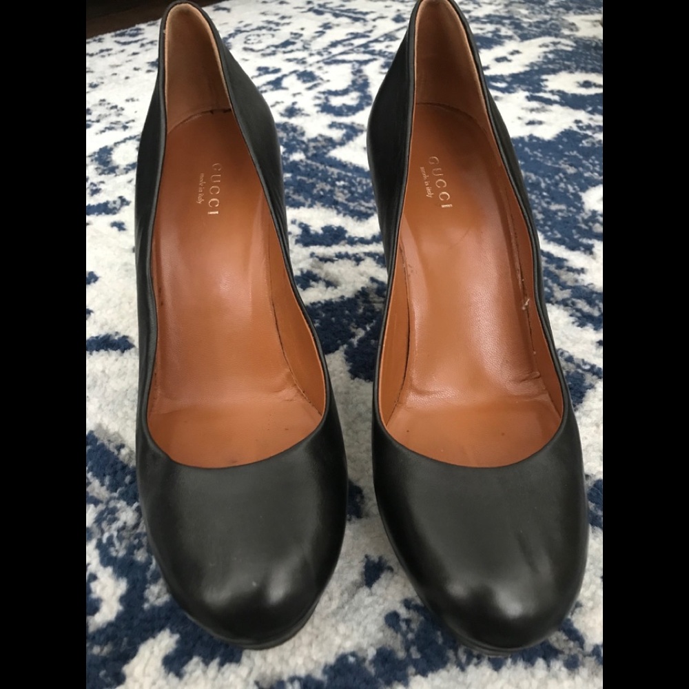 Gucci Platform Pumps Charlotte Black Leather